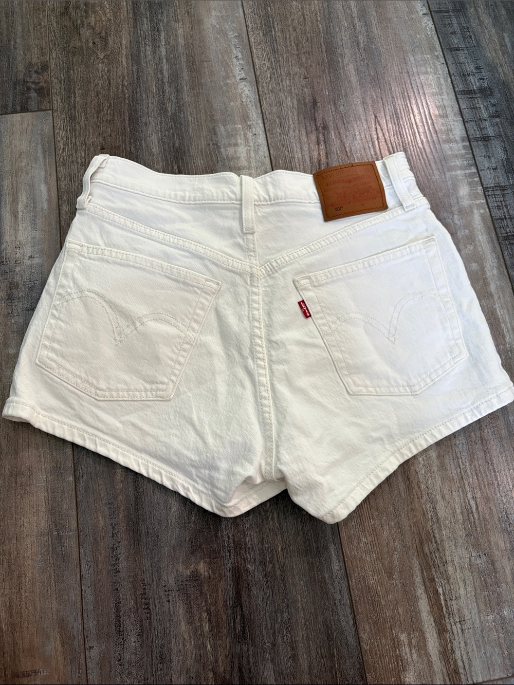 Levi's 501 White High-Rise Denim Jean Shorts